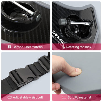 SAN LIKE Fishing Belt ergonomic design promotes comfortable wear and easy re-positioning.