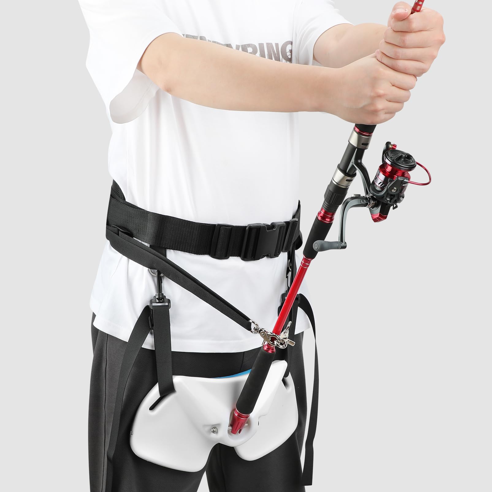 Packed SAN LIKE fishing belt rod holder with straps