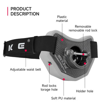 360-degree rotatable rod holder feature