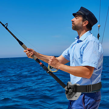 Product image showing the SAN LIKE fishing belt in use