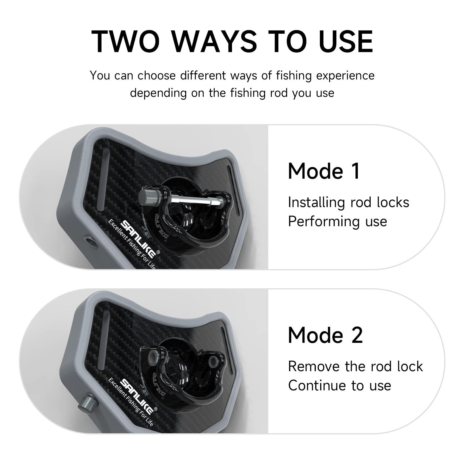 SAN LIKE Fishing Belt stainless-steel insert pin secures groove-head rod tips.