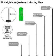 SAN LIKE tarp pole 5-sections demonstrates easy height customization for tents on-the-go.