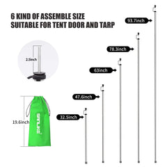 SAN LIKE tarp poles with non-slip bottom stay stable during windy setups.