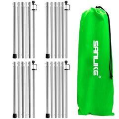 SAN LIKE tent poles in use to set up a tarpaulin shelter quickly.