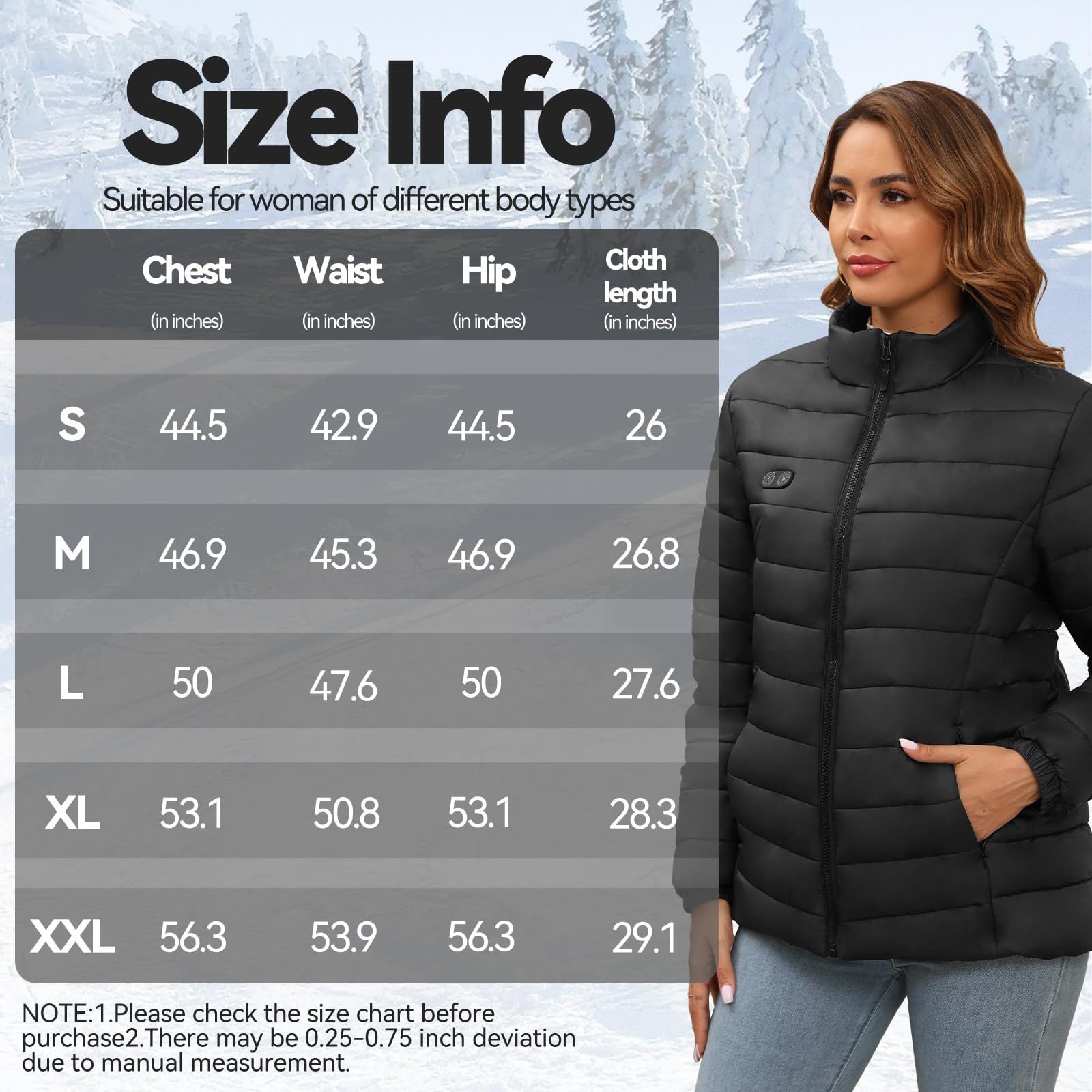 San Moolias heated vest waterproof and windproof fabric withstands cold winds.