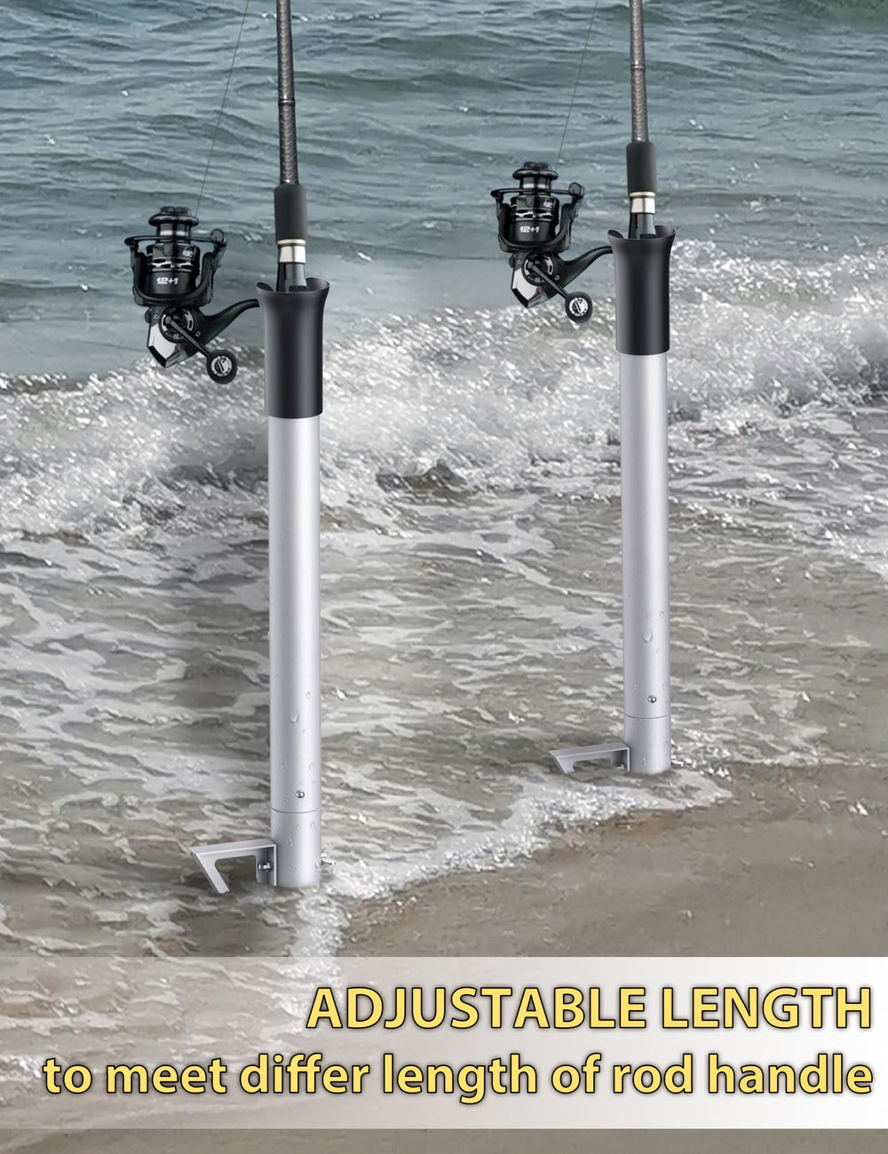 Package contents: two tubes, rubber rod holder, bracket, screws, wrench, manual