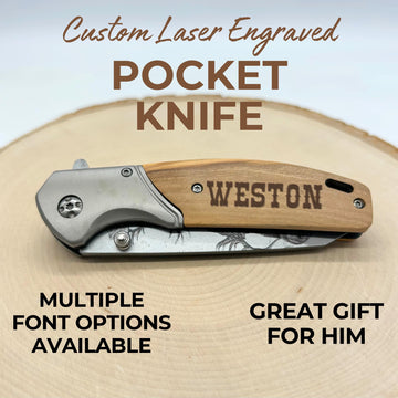Sandpiper Ink olive wood handle on elk blade knife highlights natural warmth and grip.