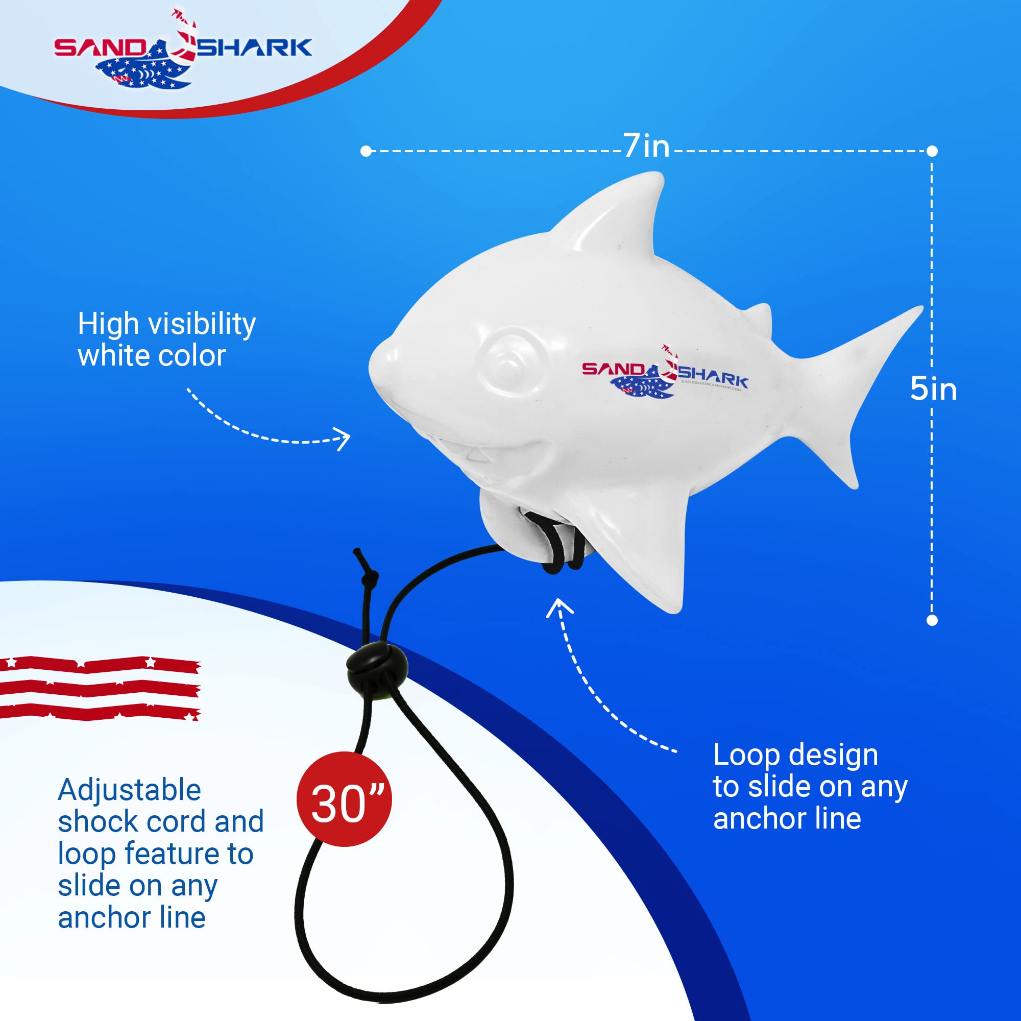 SandShark anchor buoy marker view anchors clearly to protect boats and jetskis.