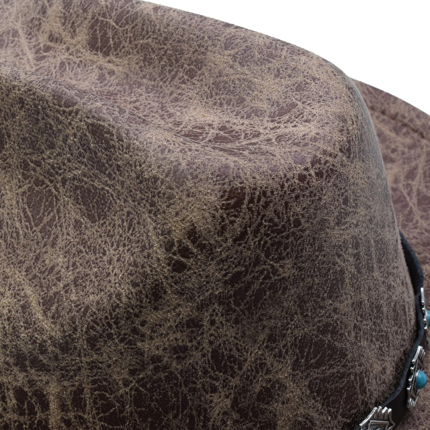 Adult-sized beige western cowboy hat packaging/size reference