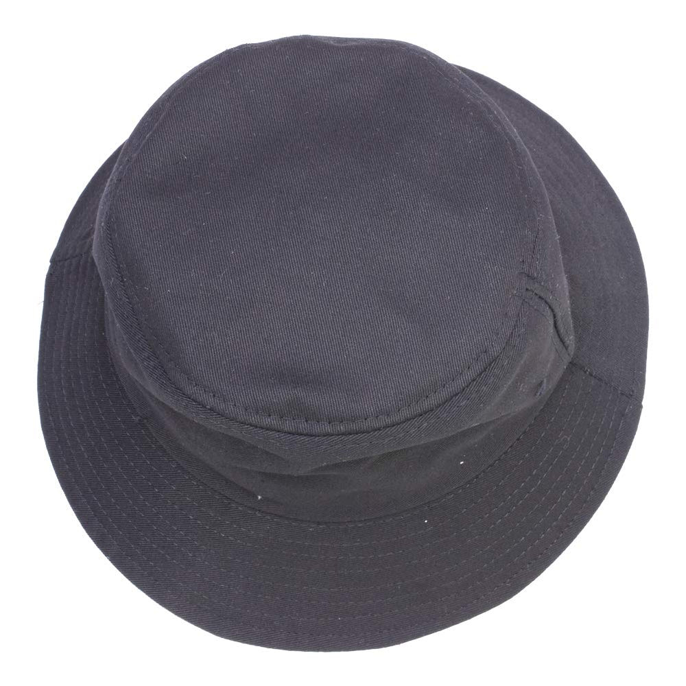 Beige twill bucket cap hat - side view