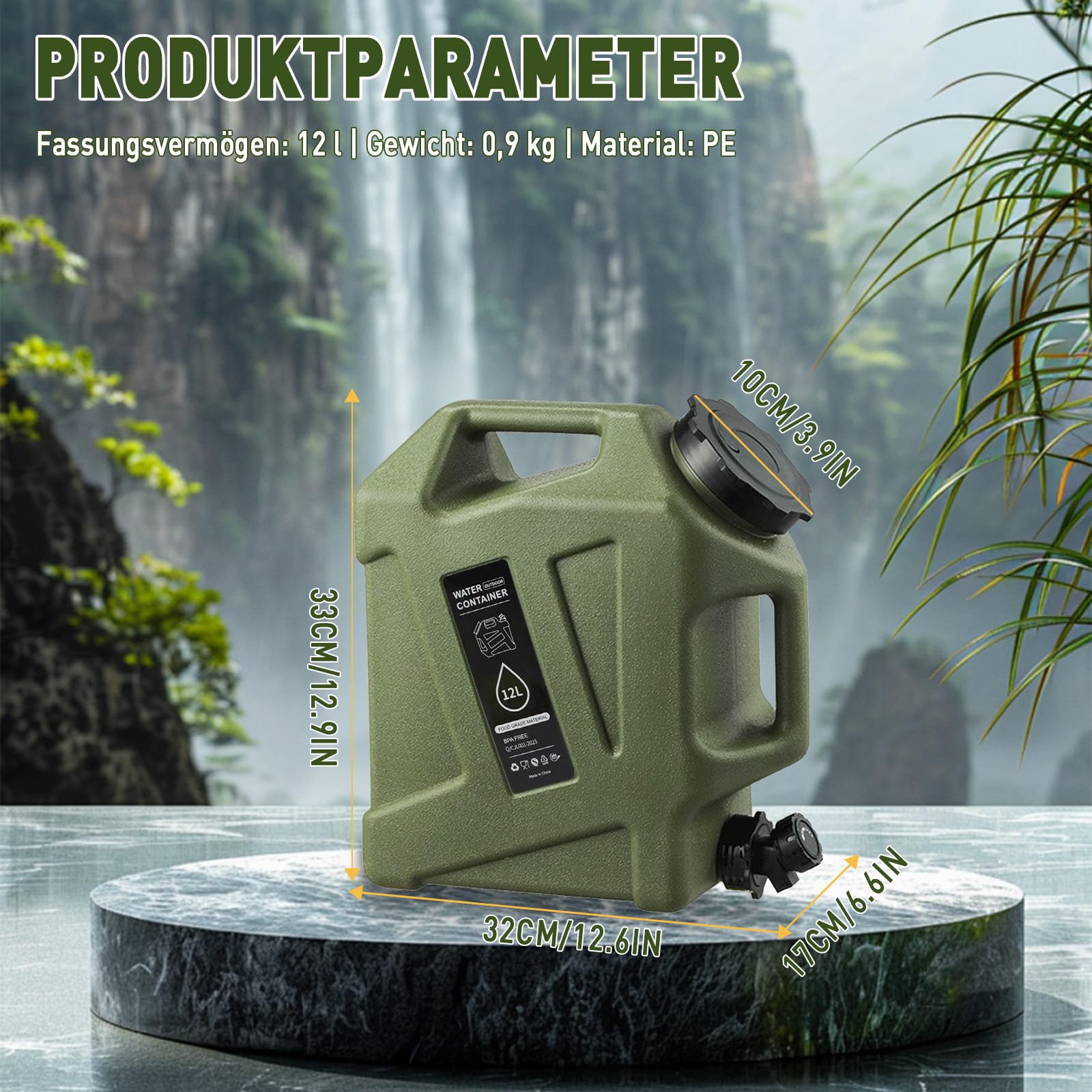Sanheshun water jug spigot in action showing controlled pouring
