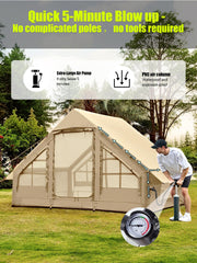 SANHOVO air tent leak-safe design highlighted by robust PVC tubes and secure valve.