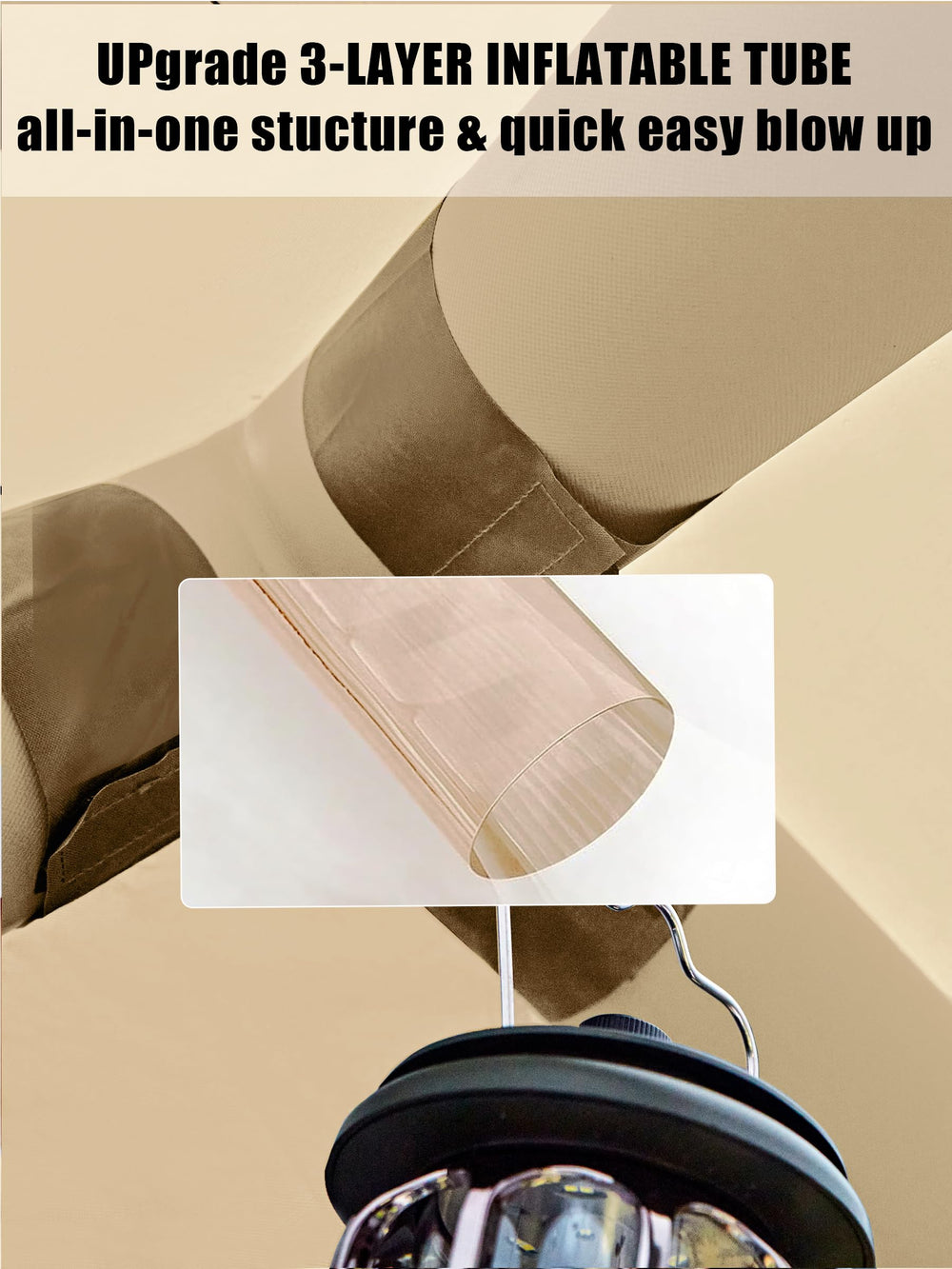 SANHOVO tent stored in compact zip bag for easy packing.