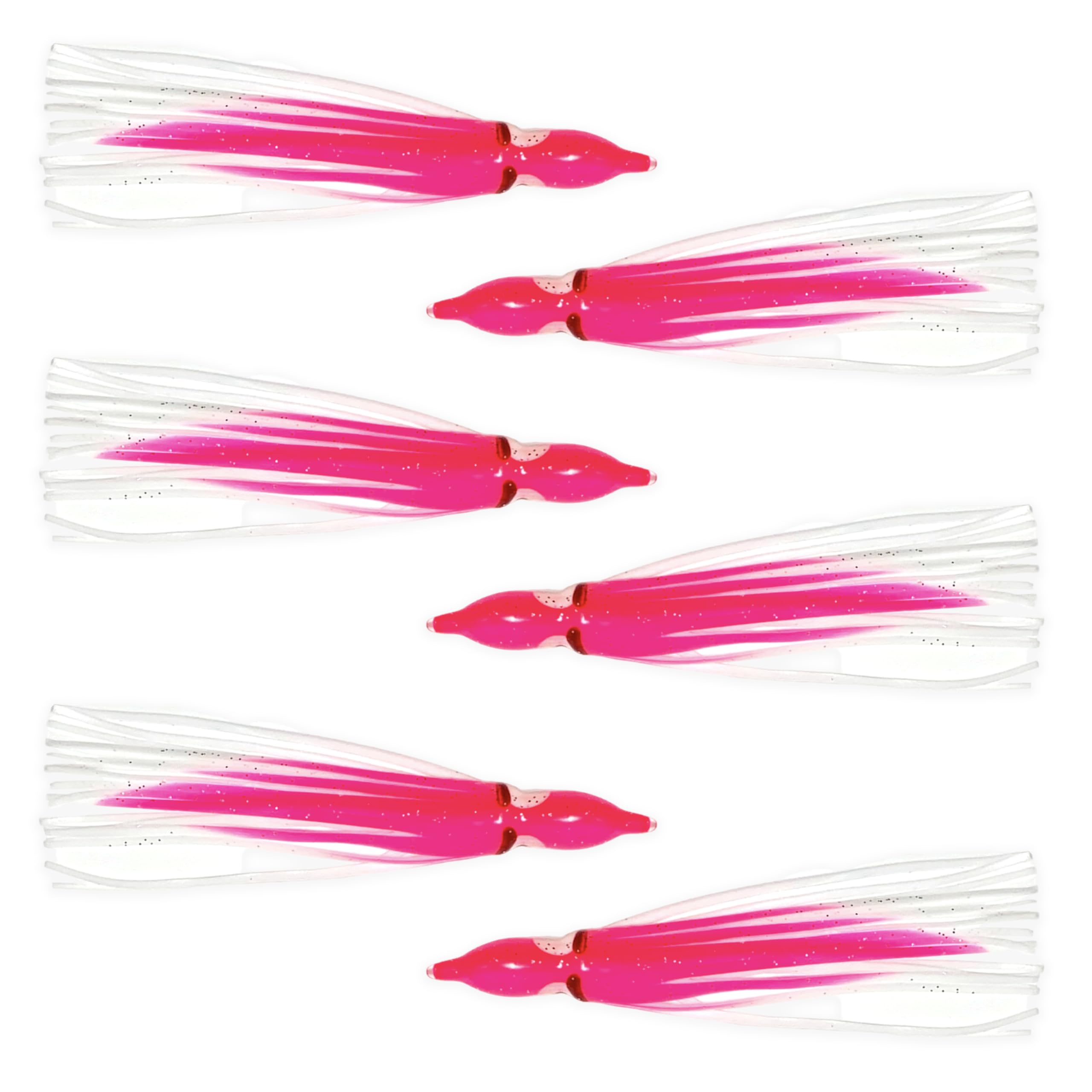 Sanhu 3D glow eyes on pink white lure boost underwater visibility.