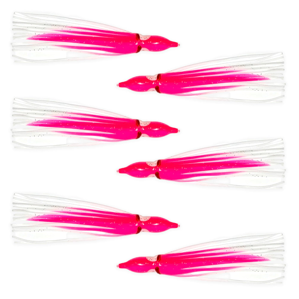 Sanhu 3D glow eyes on pink white lure boost underwater visibility.