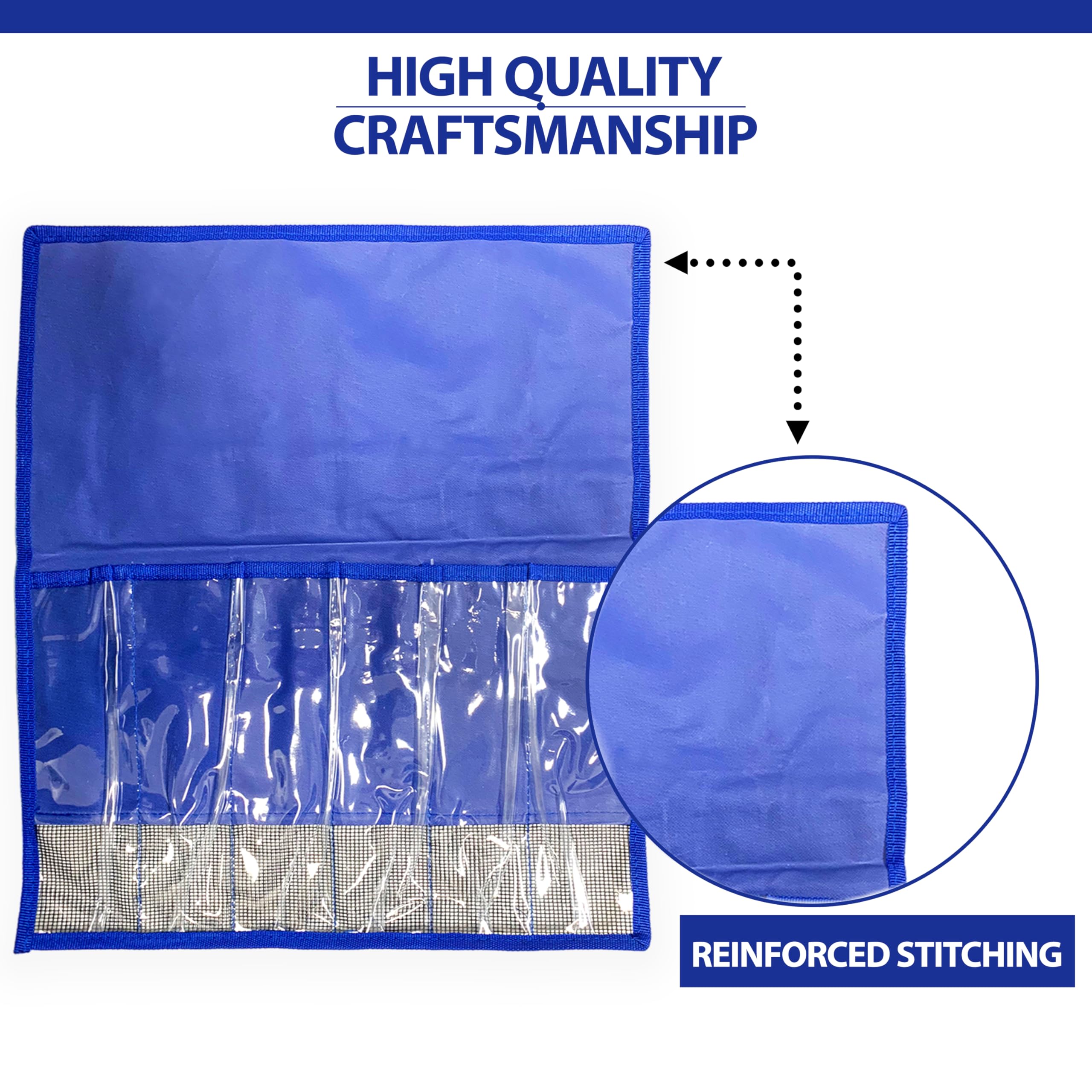 Sanhu 6-pocket lure bag blue pockets filled with lures for easy access
