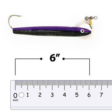 Sanhu 6-Inch Cedar Plug purple-flash; attracts multiple predators with a dynamic wobble.