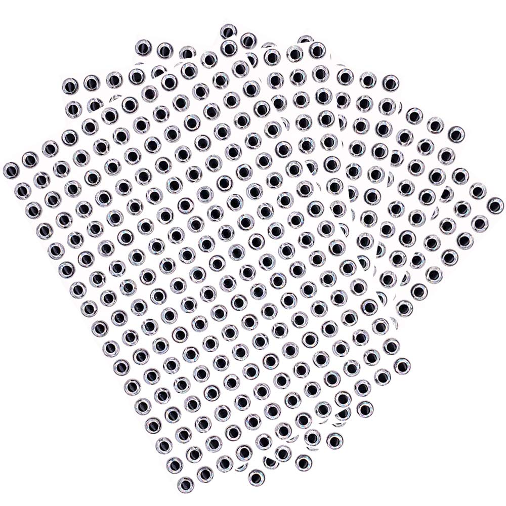 Sanhu 7mm 3D fish lure eyes in silver with adhesive backing for quick lure customization.
