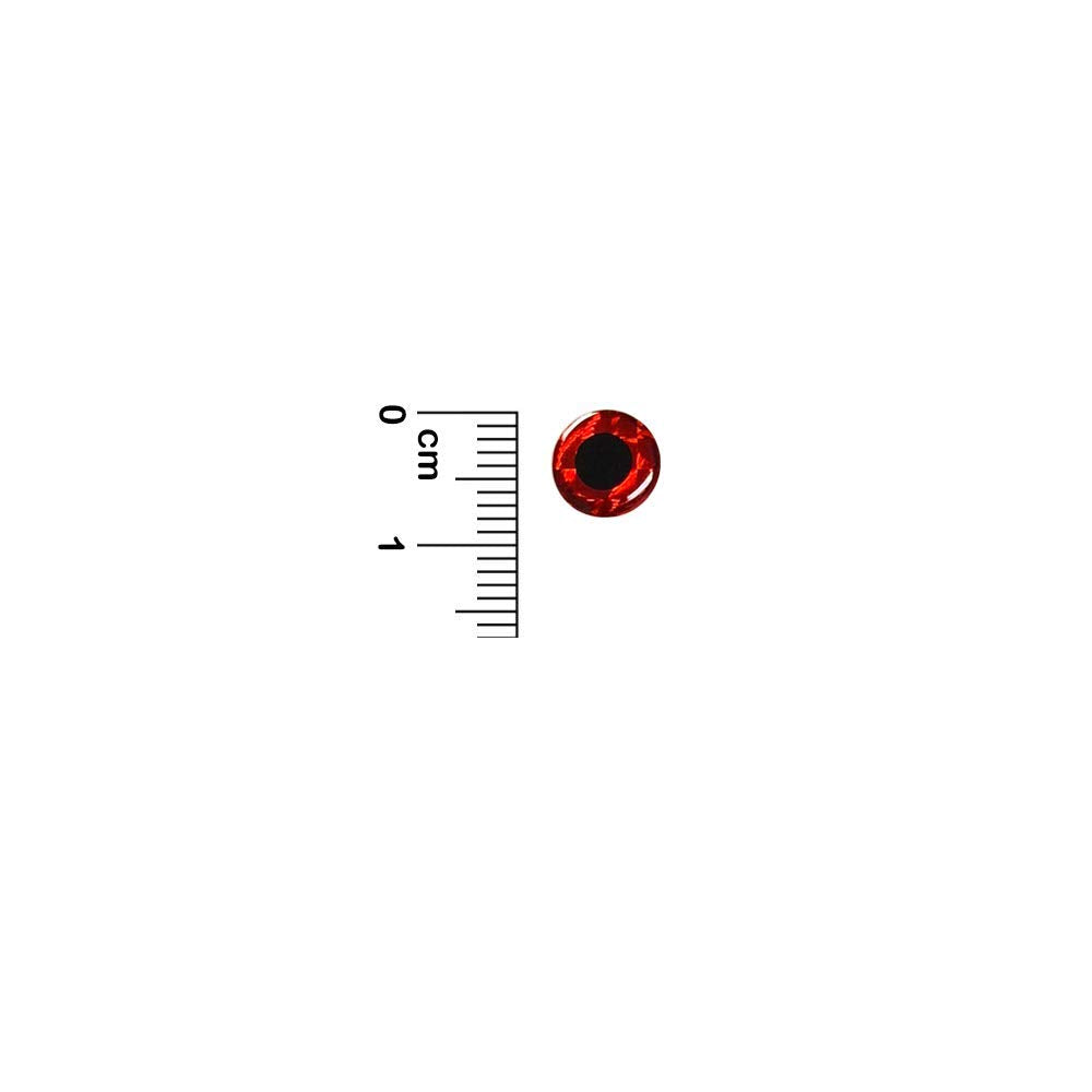 Sanhu 8mm 3D red fish eye applied to a lure showing realistic shine and color
