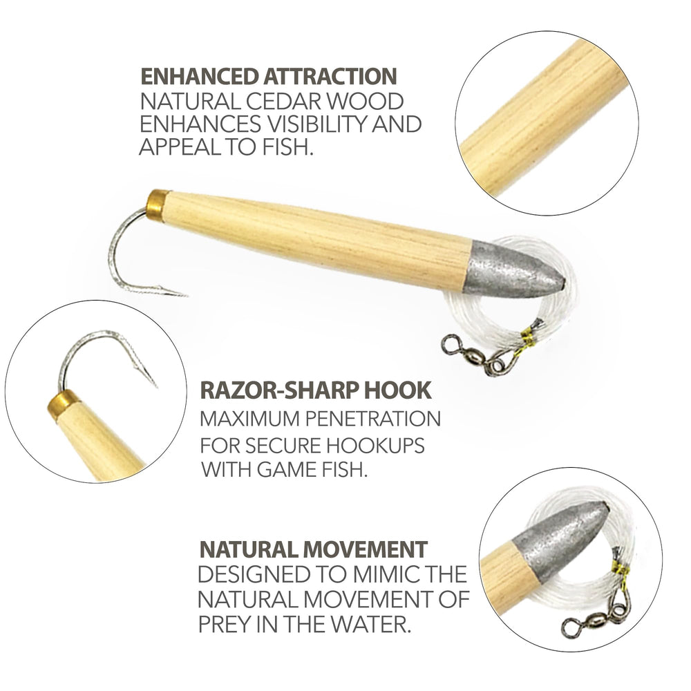 Sanhu cedar plug durability in saltwater highlights long-lasting performance.