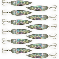Sanhu Crocodile Spoon with 3X Mustad treble hooks ready for saltwater.