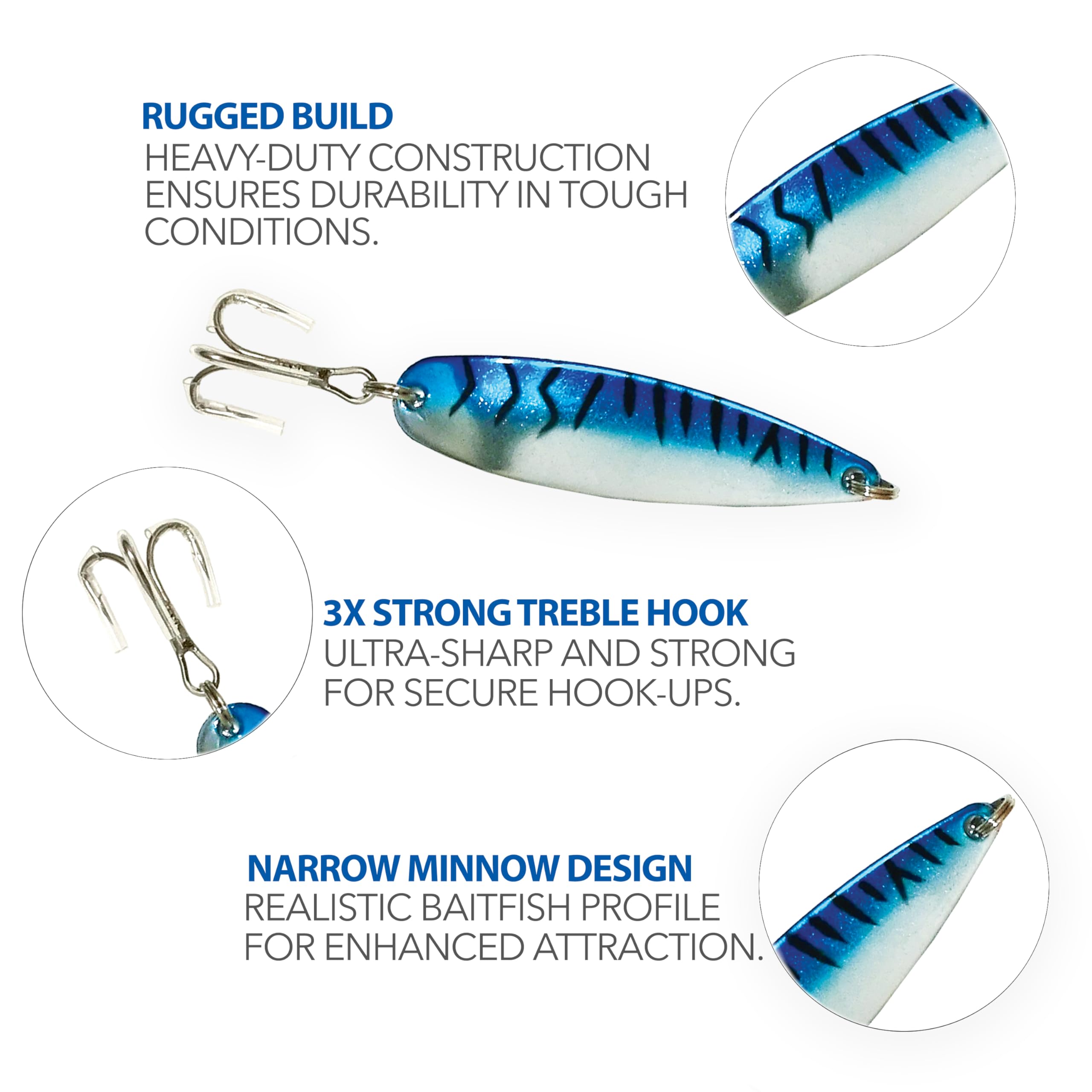 Sanhu Crocodile Spoons 2oz Blue Mackerel lure attracting tuna and barracuda