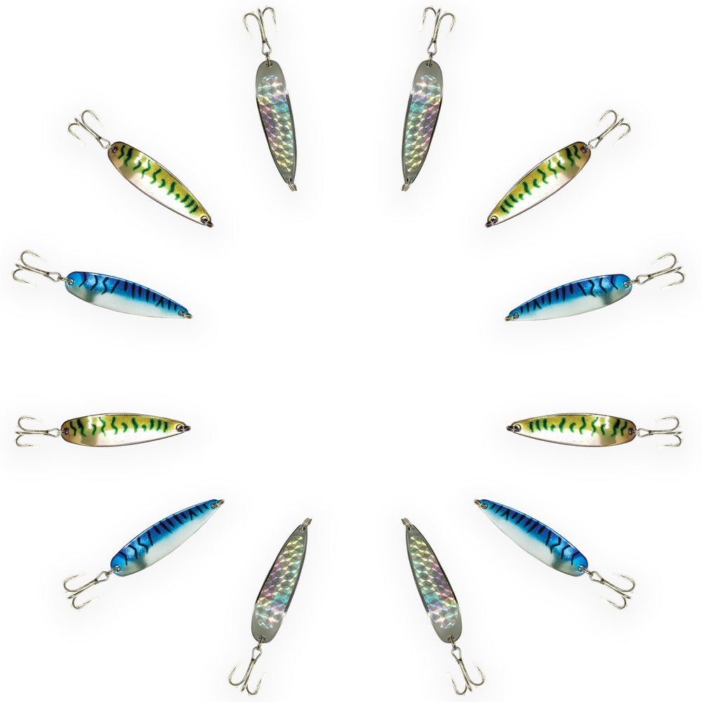 Sanhu Crocodile Spoons 2oz set for casting, trolling, and jigging across species