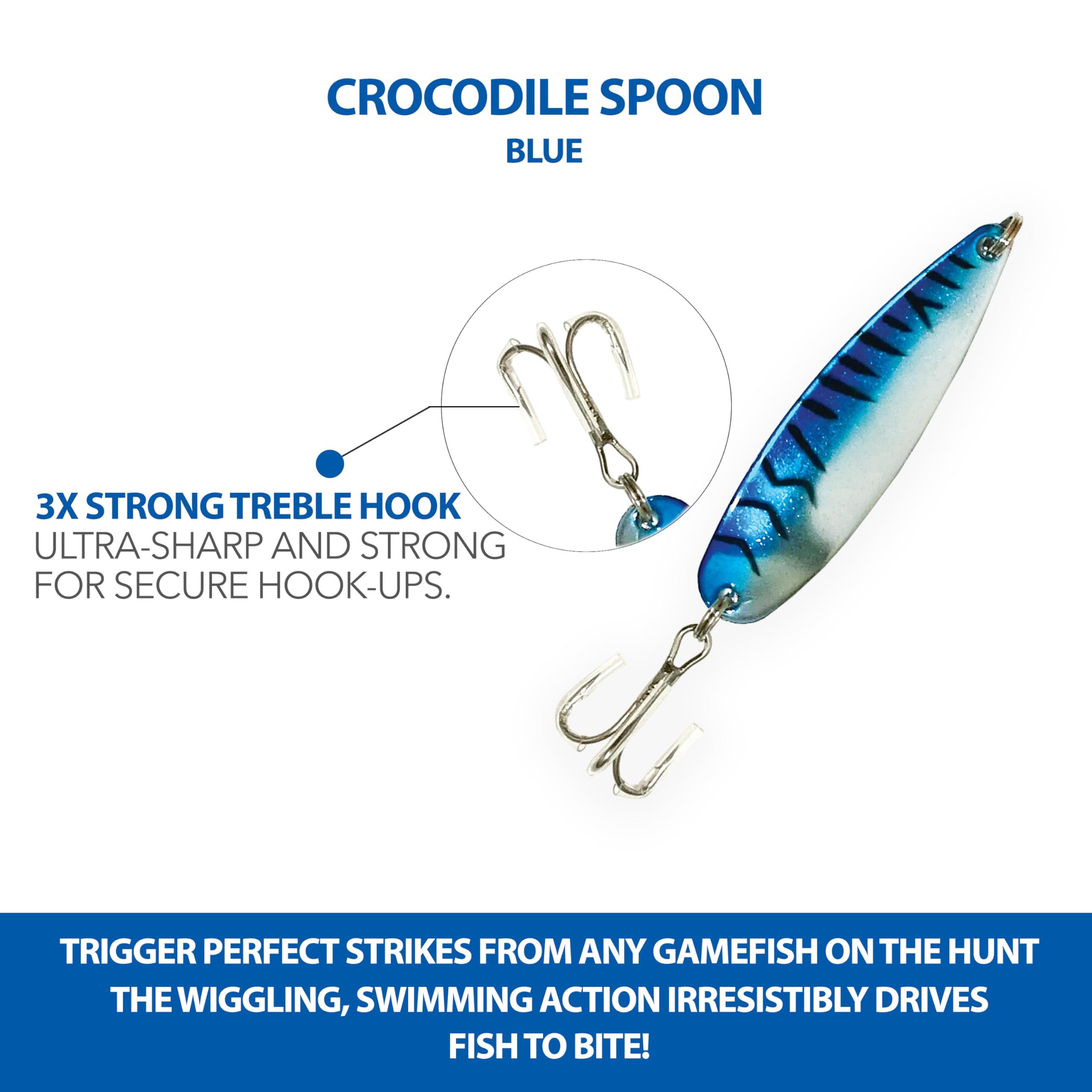 Sanhu Crocodile Spoons 2oz narrow minnow shape for natural lure action