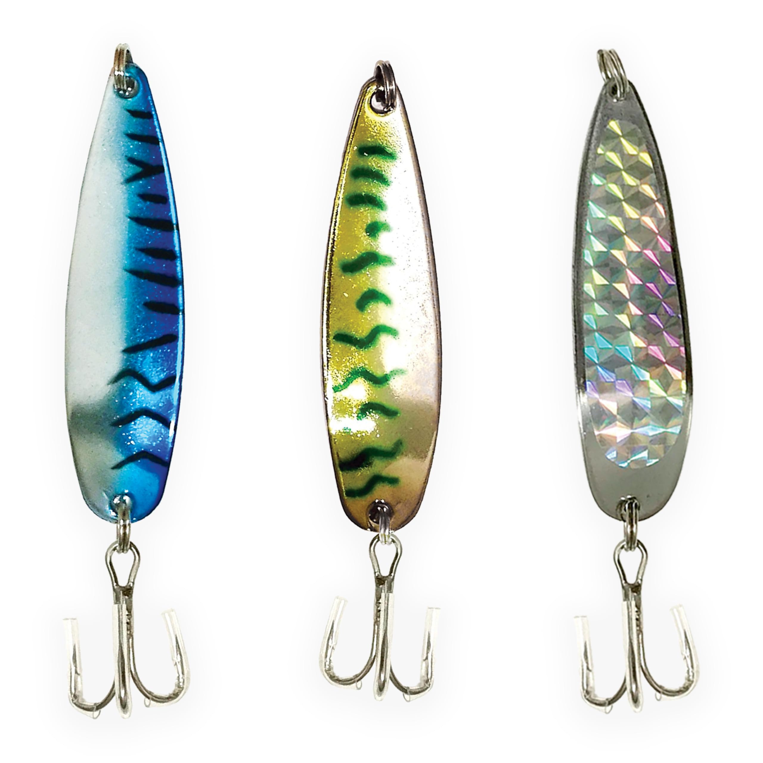 Sanhu Crocodile Spoons 2oz Silver Prism lure for bass and trout fishing