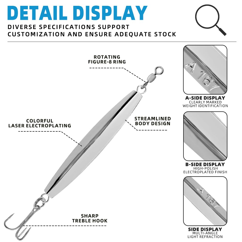 Sanhu Diamond Jigs 10oz front view shows heavy-duty metal body and chrome finish