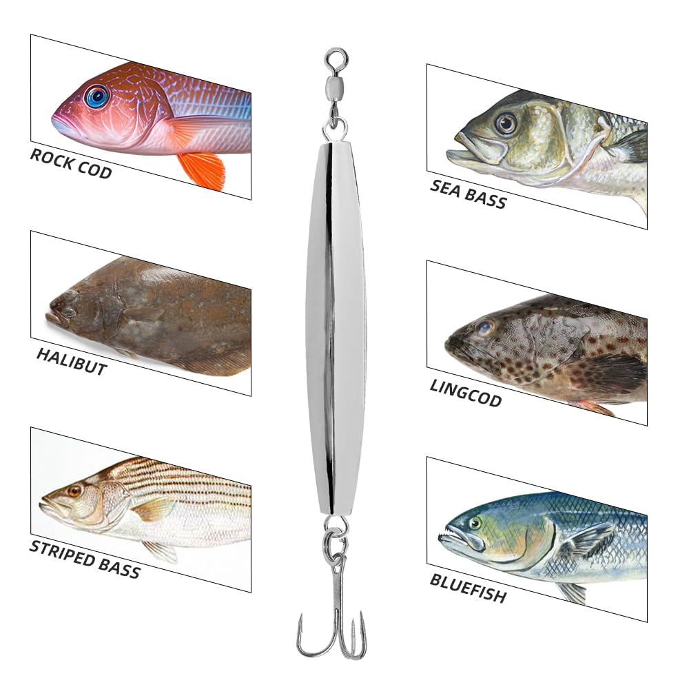 Sanhu Diamond Jigs 10oz shown for trolling and casting applications near surface