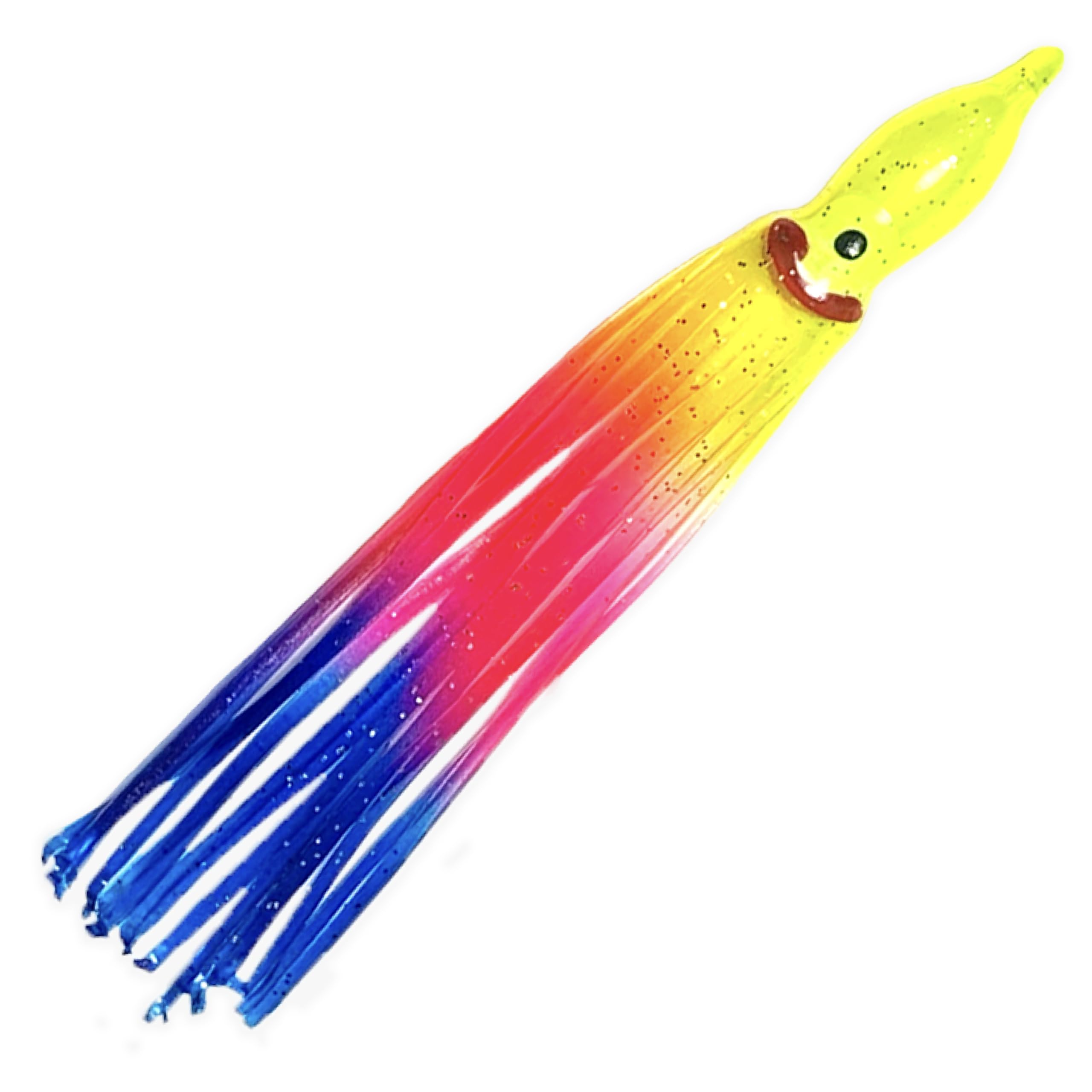 Sanhu Hoochie squid skirt rainbow colors showcase vibrant attraction for trolling