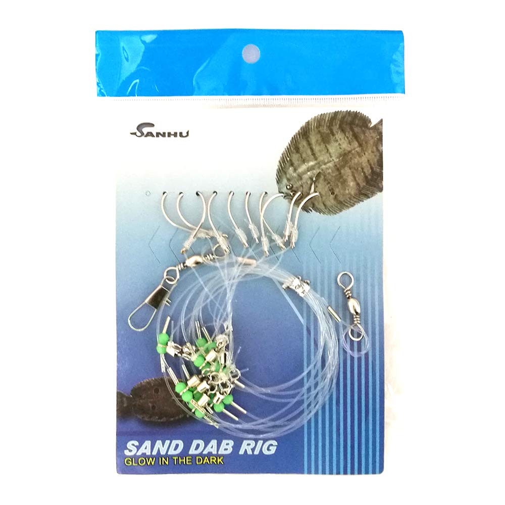 Sanhu Sand Dab Rigs with 10-hook glow for deep sea bottom fishing and offshore species