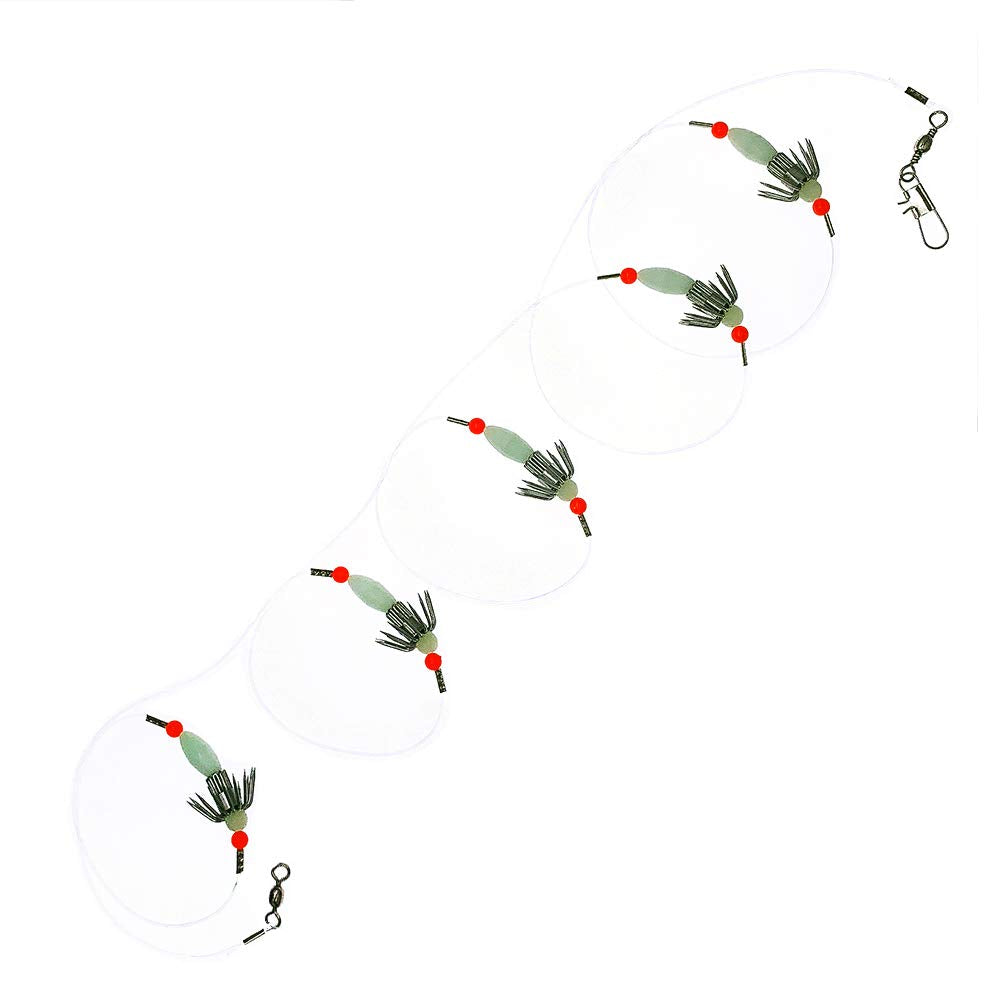 Sanhu Squid Catcher glow beads boost visibility for night fishing.