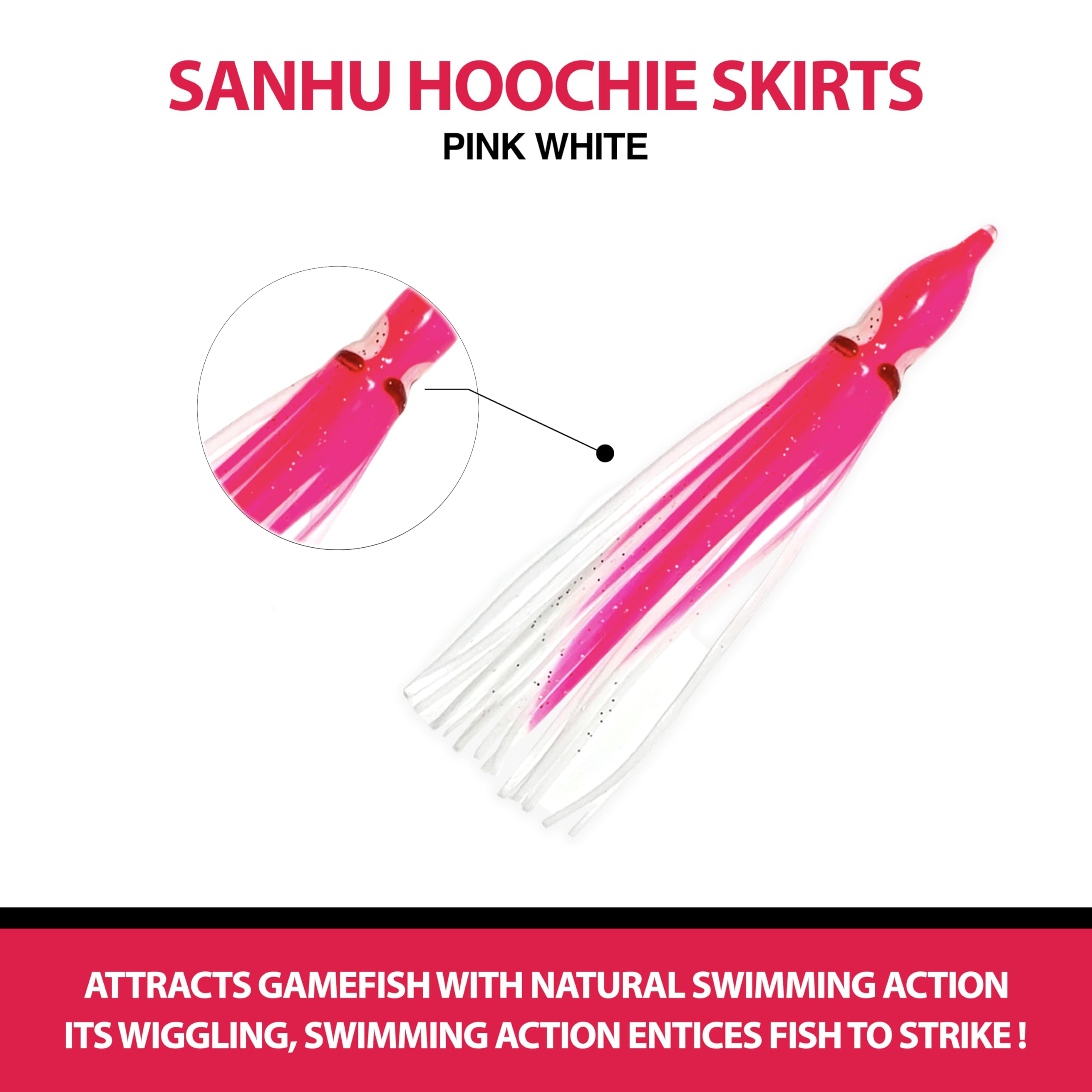 Sanhu squid rigs and hoochie setups compatibility for versatile fishing.