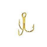 Sanhu treble hooks size 14 gold, 50-pack, ideal for trout and panfish rigs.