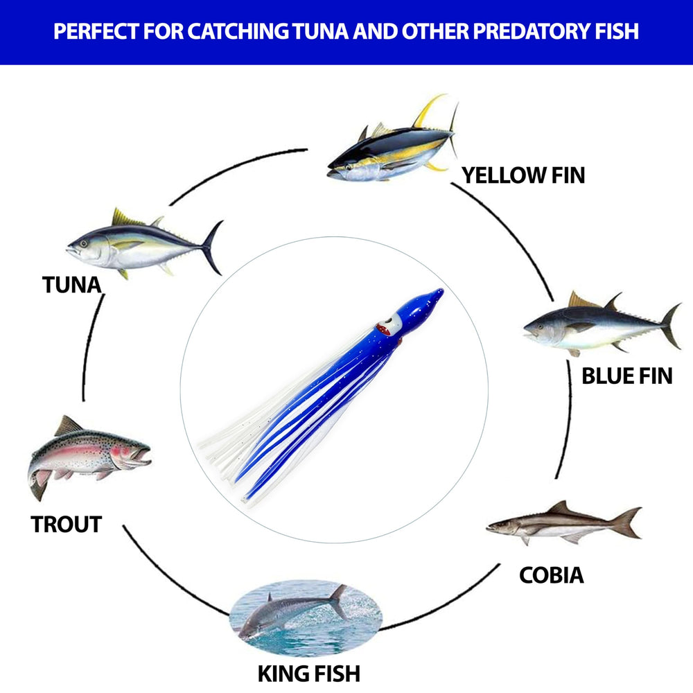 Sanhu bright blue-white color mimics baitfish to increase strike opportunities.