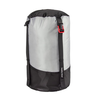 Sanmum 70D compression sack close-up shows rugged waterproof fabric protecting gear.