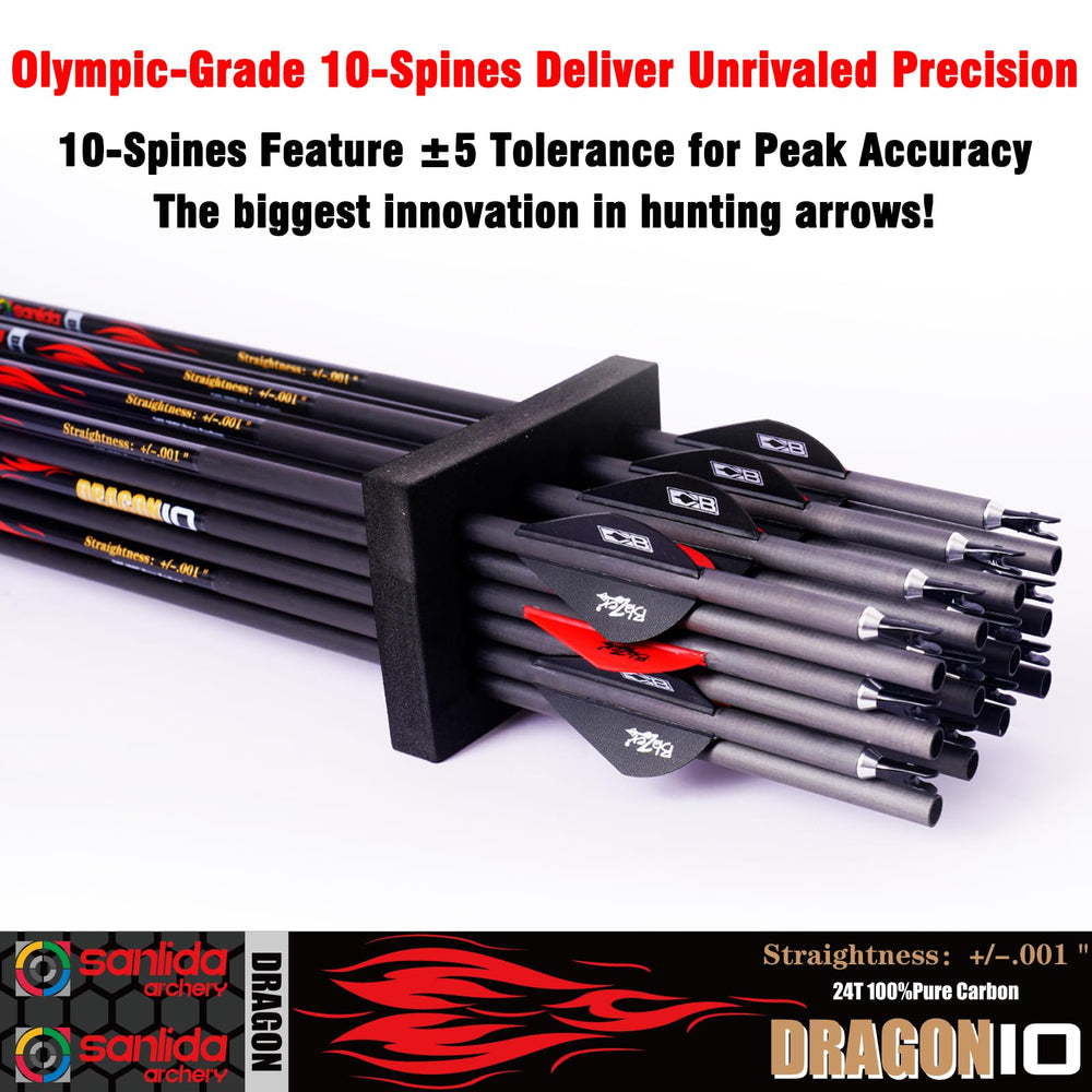 Sanlida arrows showing 0.001 inch straightness for ultra-precise flight