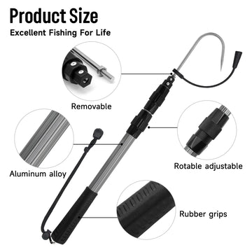 SANLIKE gaff soft rubber handle provides a firm grip in wet conditions.