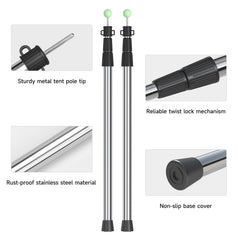 SAN LIKE tarp pole 3-section adjustment enables quick height customization.