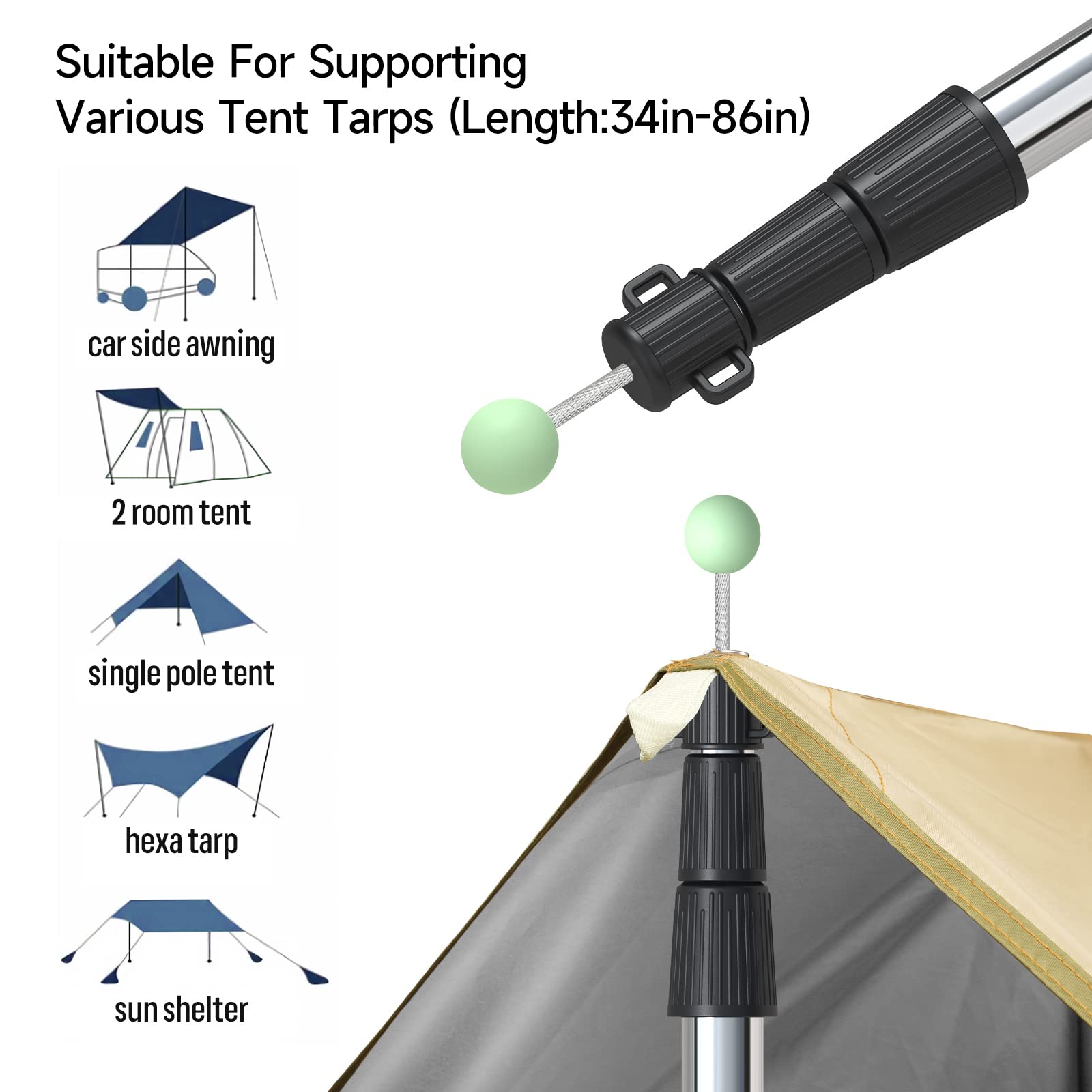 SAN LIKE tarp pole quick setup assists backpacking and hiking trips.
