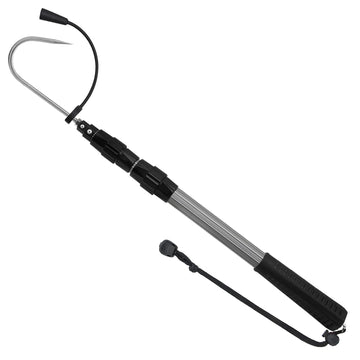 SANLIKE telescopic gaff retracted for easy boat storage and quick deployment.