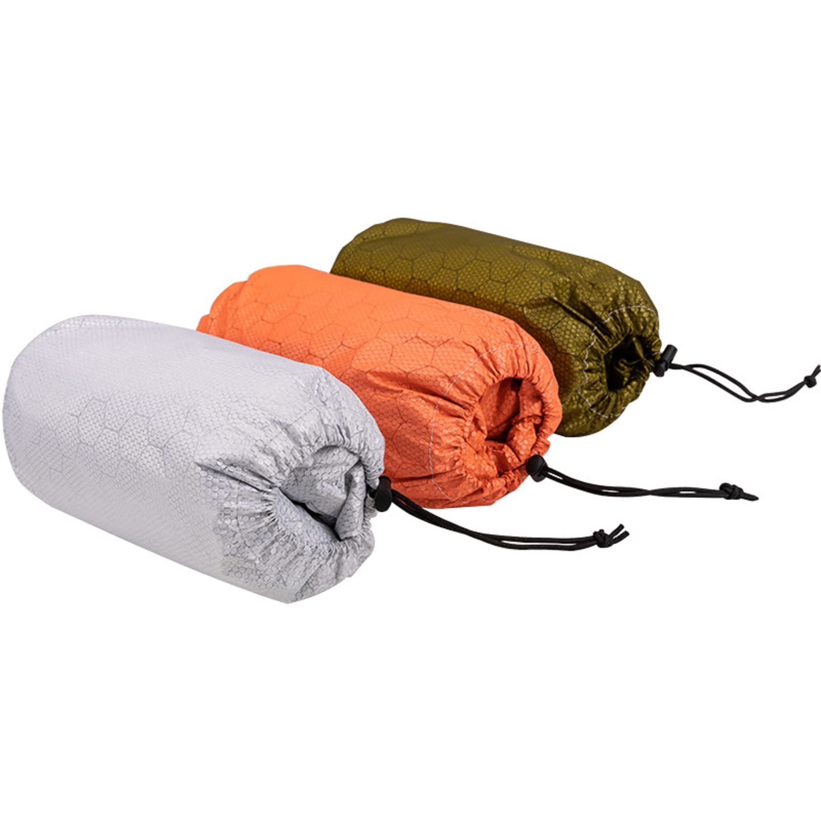 Sanmum emergency sleeping bag in use green to stay warm on camping trips.