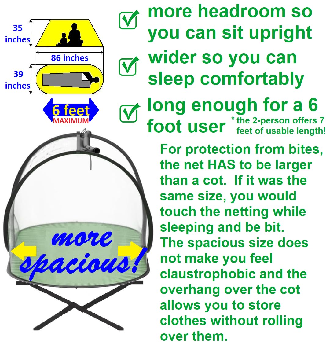 SansBug freestanding mosquito net usable indoors or outdoors without assembly