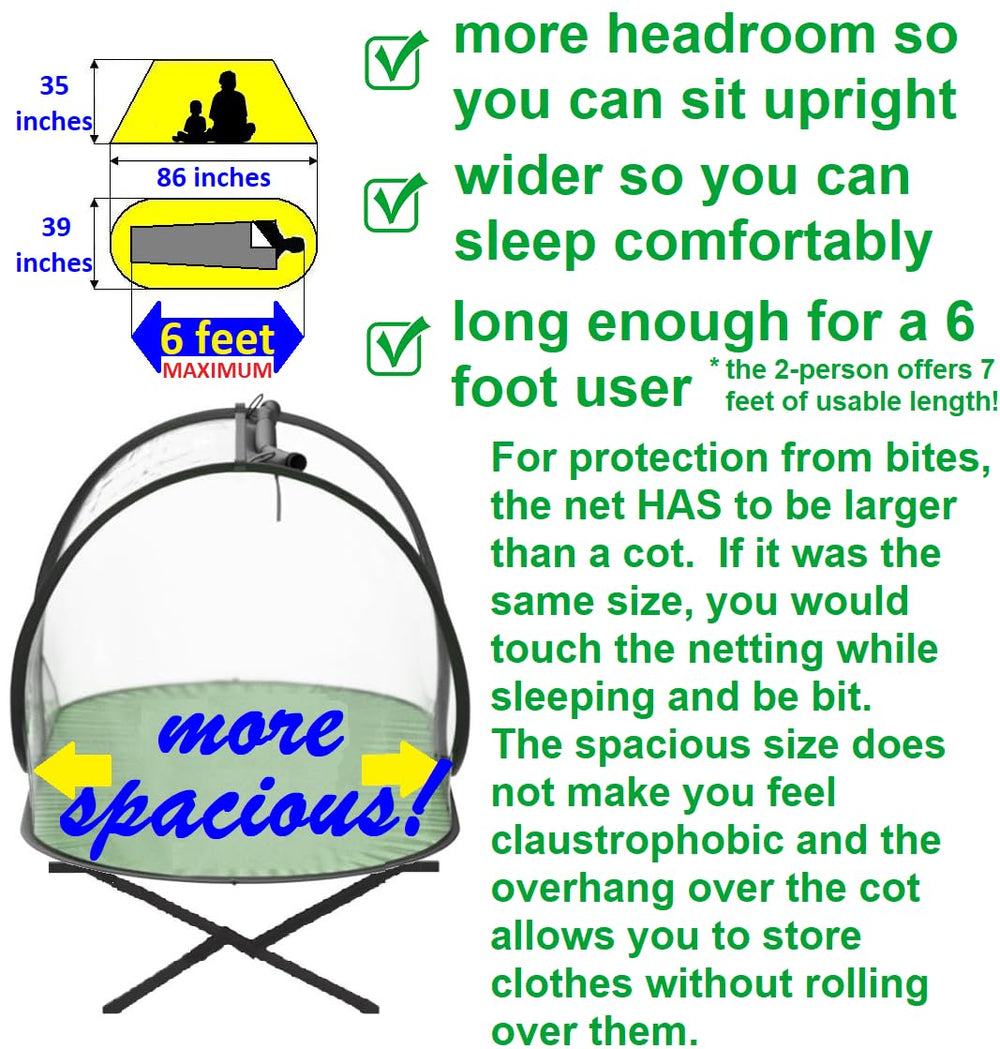 SansBug freestanding mosquito net usable indoors or outdoors without assembly