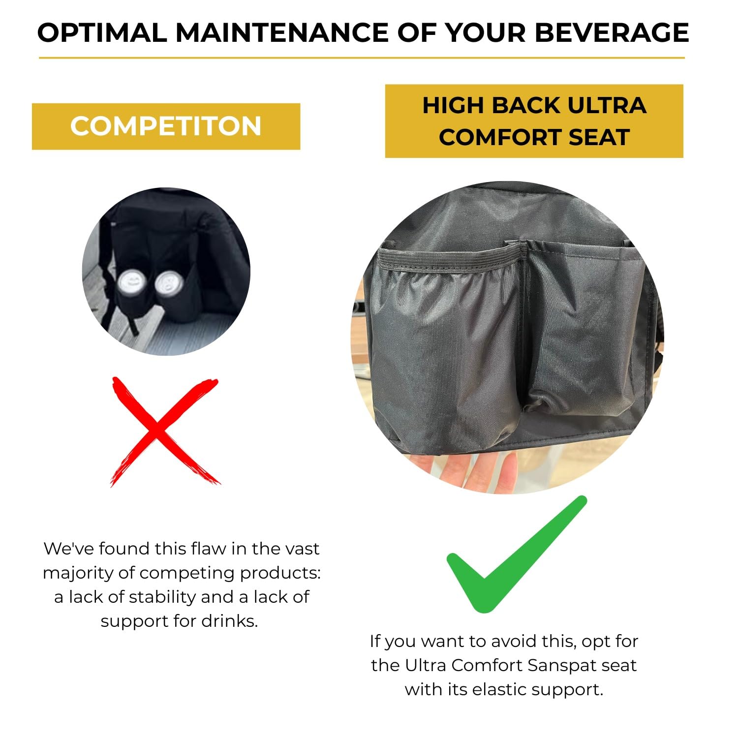 Sanspat water resistant bottom enhances performance on damp bleachers.