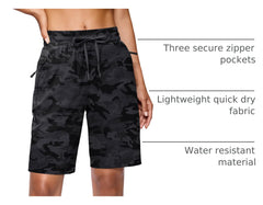 SANTINY hiking shorts feature water resistance and UPF50+ sun protection for sunny outdoor days.