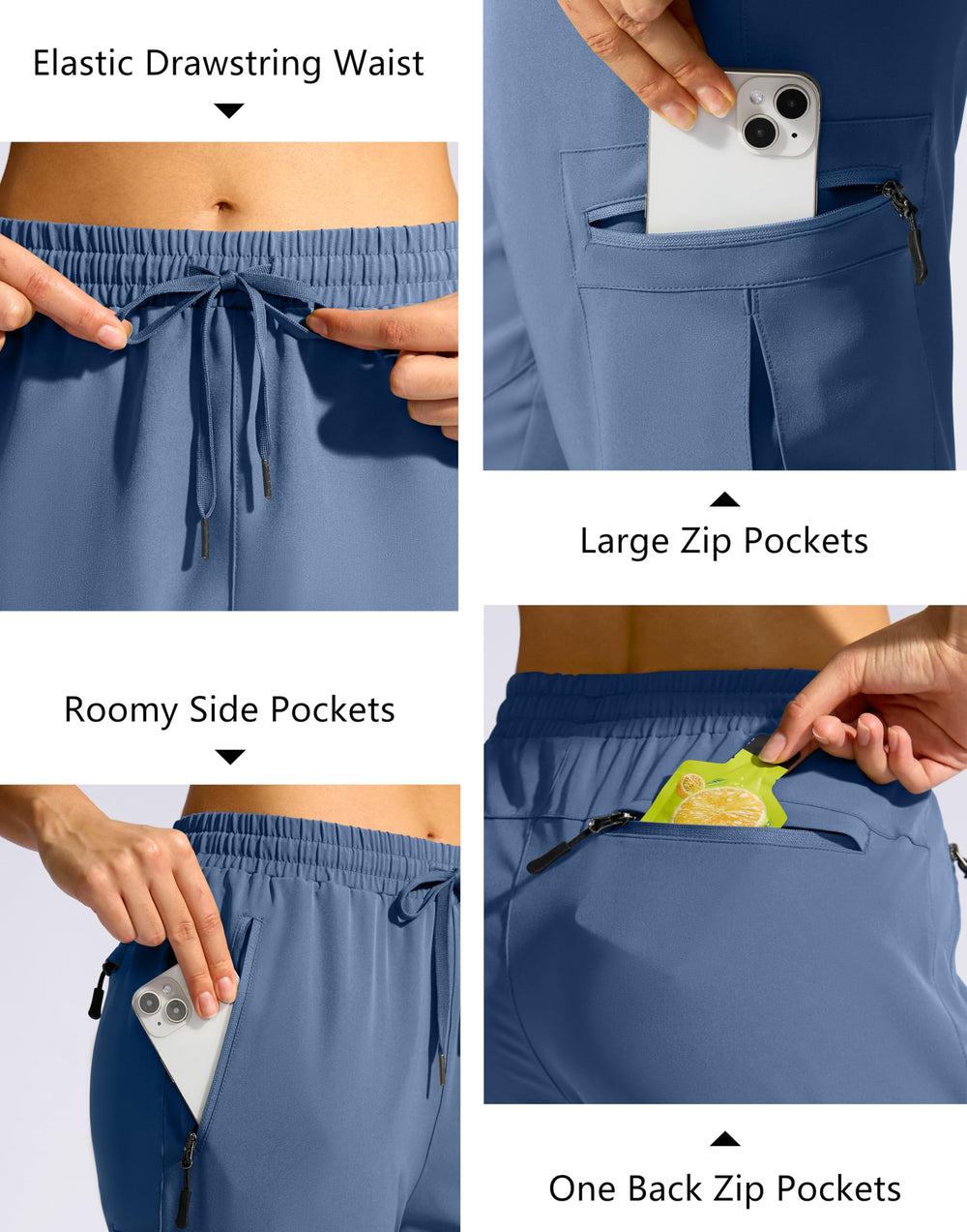 SANTINY 10in hiking shorts with adjustable drawstring for a custom fit.
