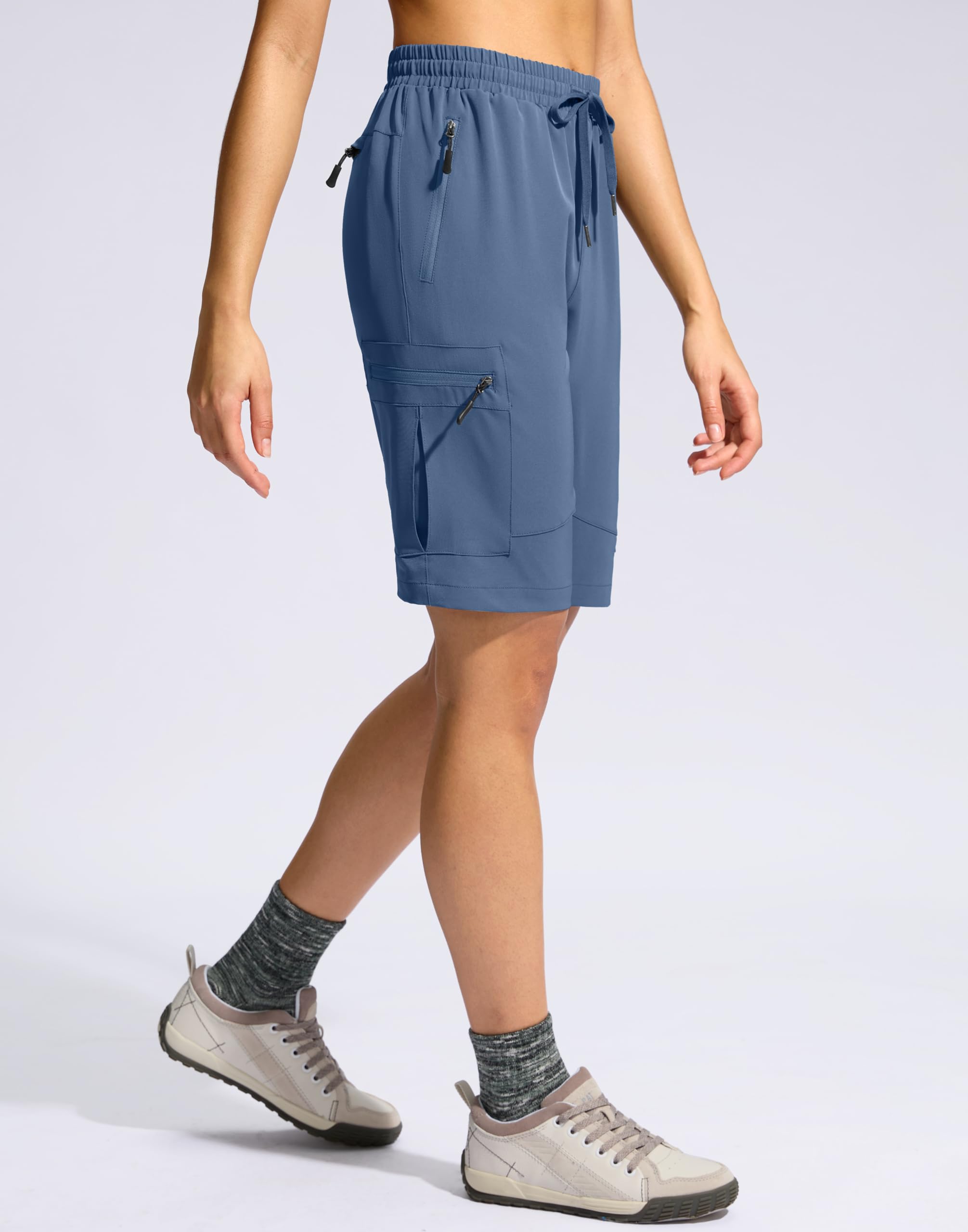 SANTINY 10in inseam cargo shorts with quick-dry fabric for active days.